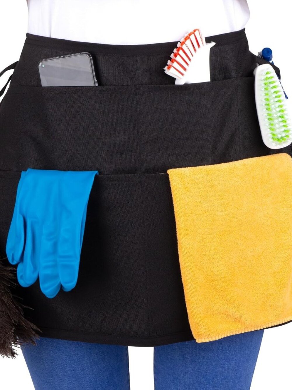Waterproof Cleaning Apron for Housekeeping, 5-Pocket Caddy Belt